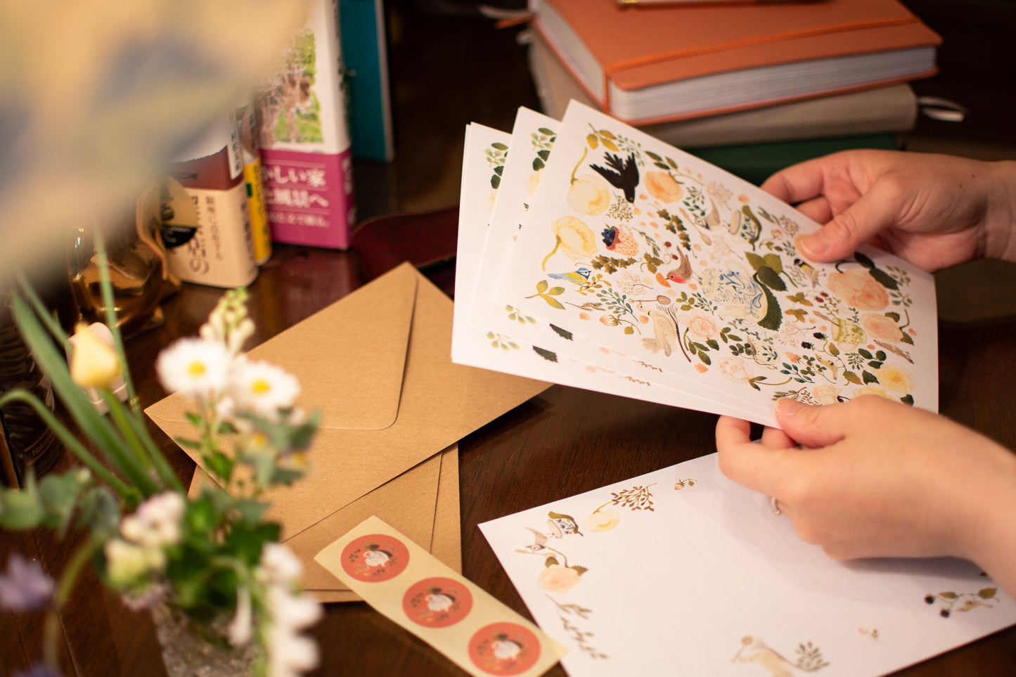 レターセット(手紙6枚/封筒3枚/シール3枚)-農園ガーデニング