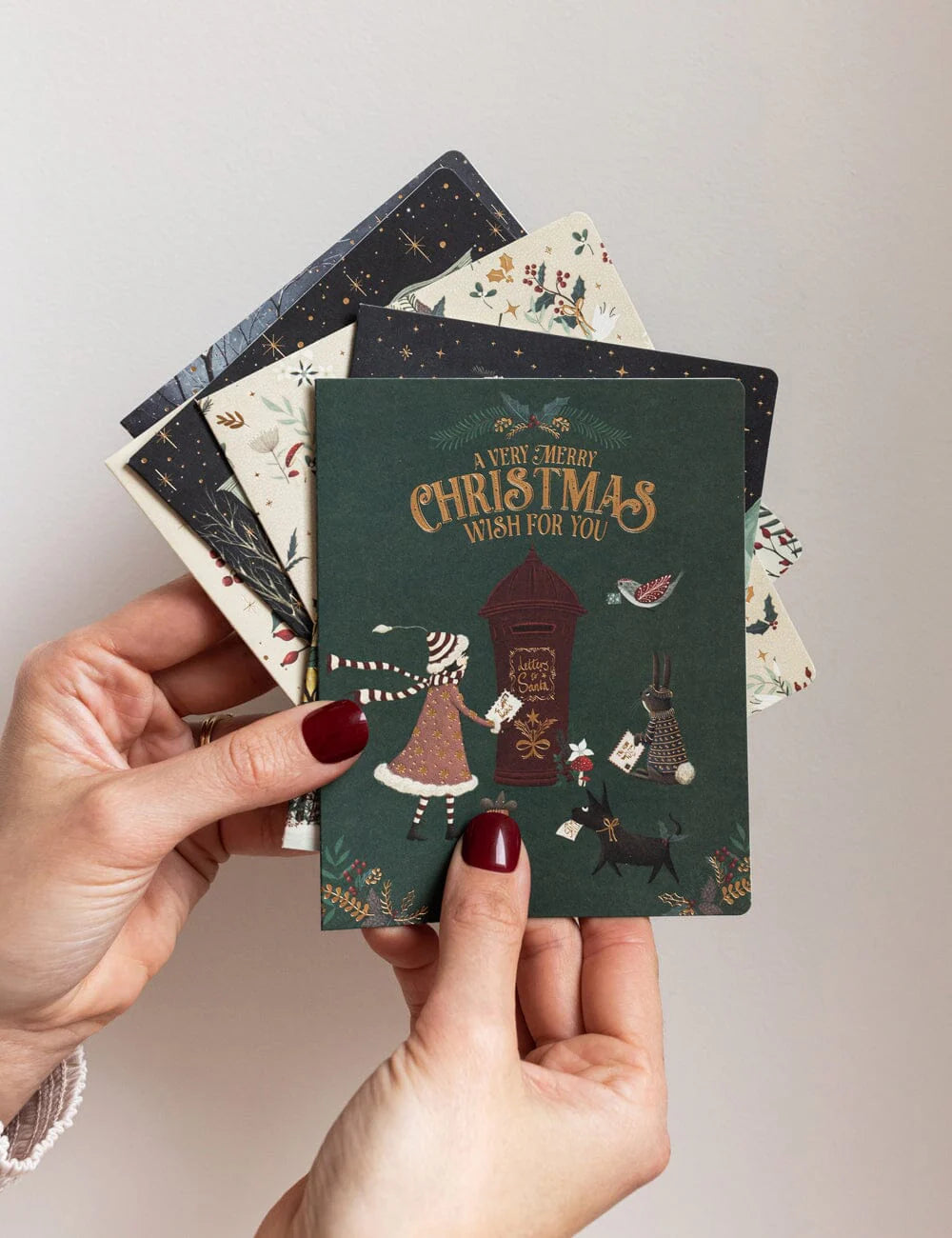 6種類のクリスマスカードと封筒セット