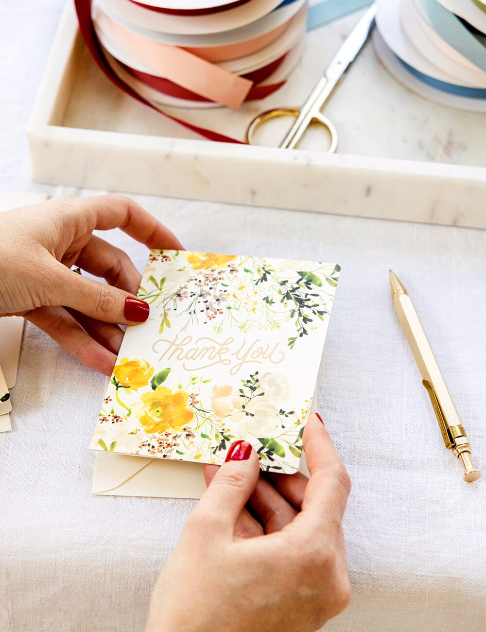 サンキューカード3種セット | 花柄メッセージカードと封筒6枚入り