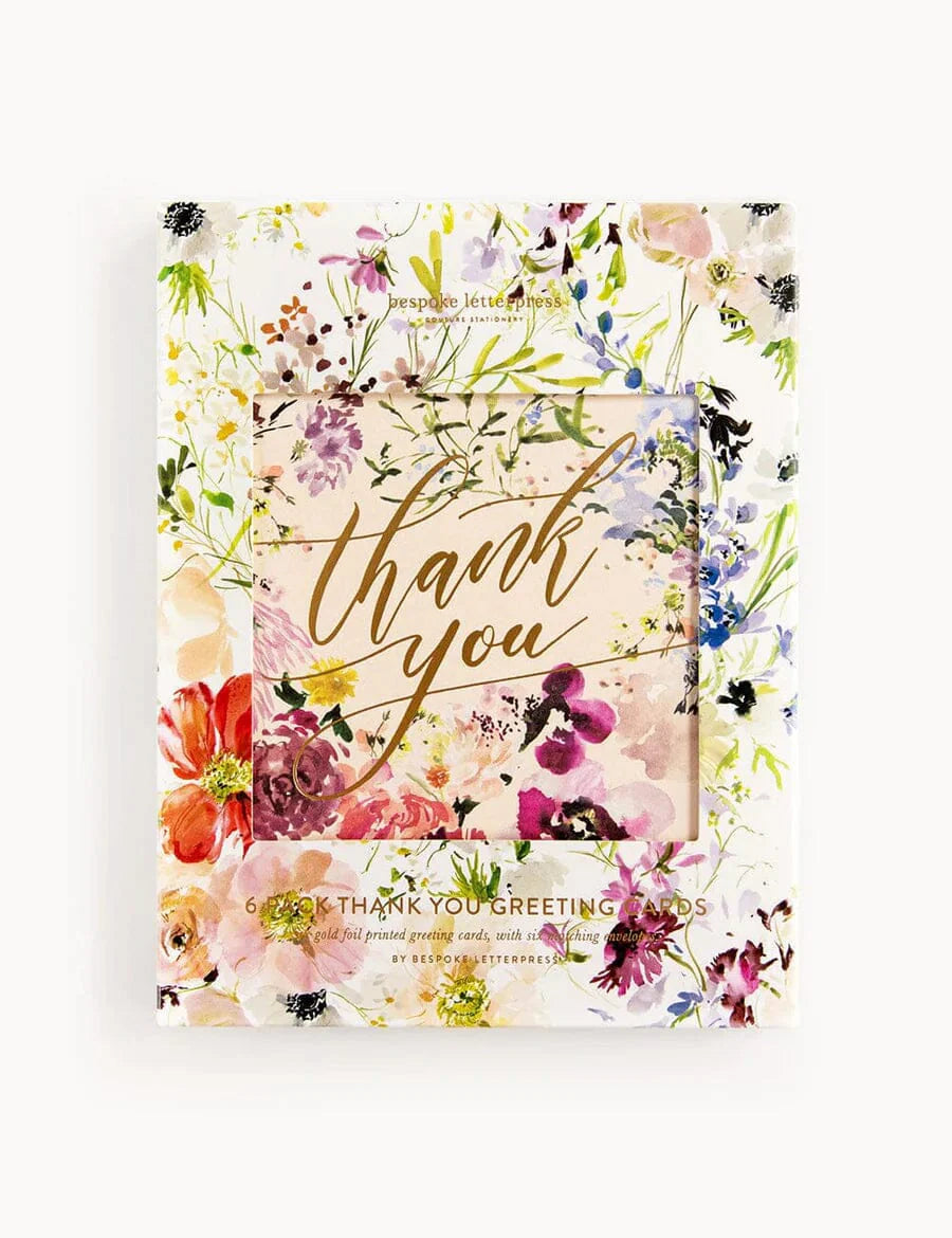 サンキューカード3種セット | 花柄メッセージカードと封筒6枚入り