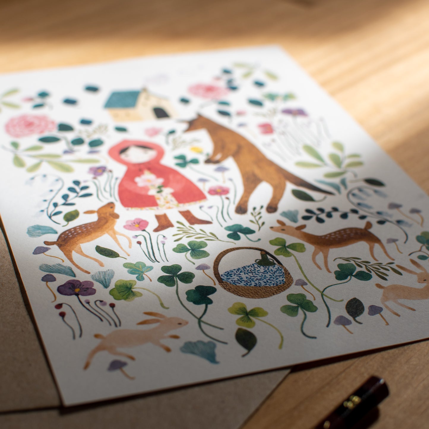 レターセット(手紙6枚/封筒3枚/シール3枚)-赤ずきん