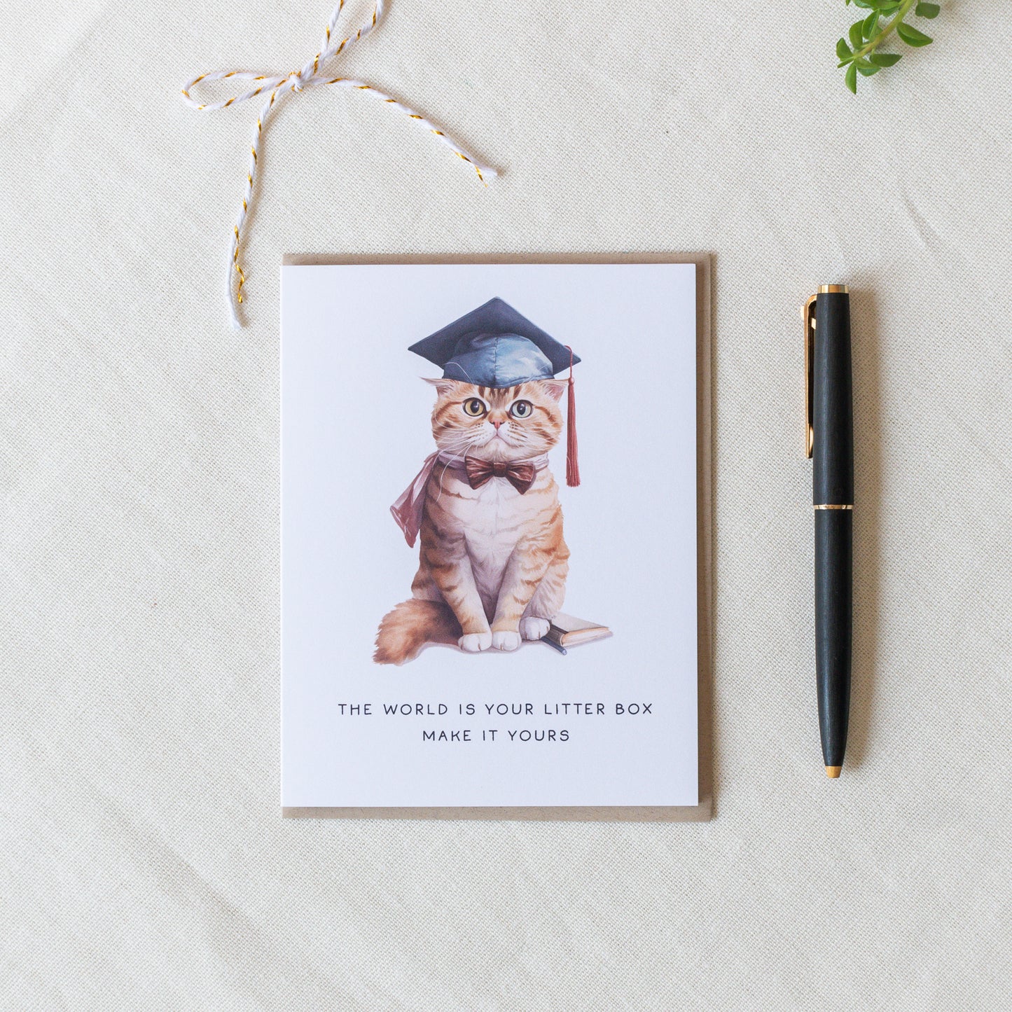 グリーティングカード | 卒業祝い | 可愛いネコのイラスト