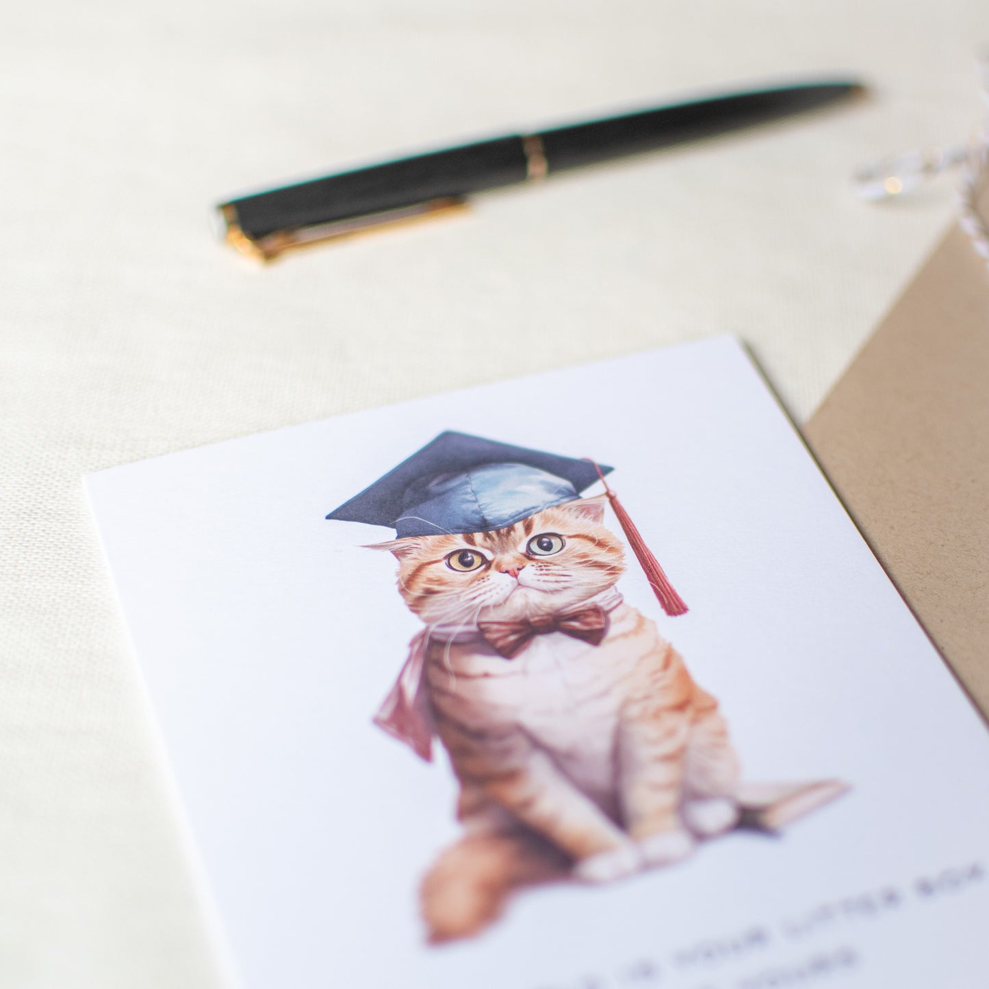 グリーティングカード | 卒業祝い | 可愛いネコのイラスト