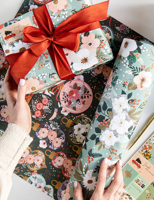 ラッピングペーパー | 両面印刷包装紙 | フローラル
